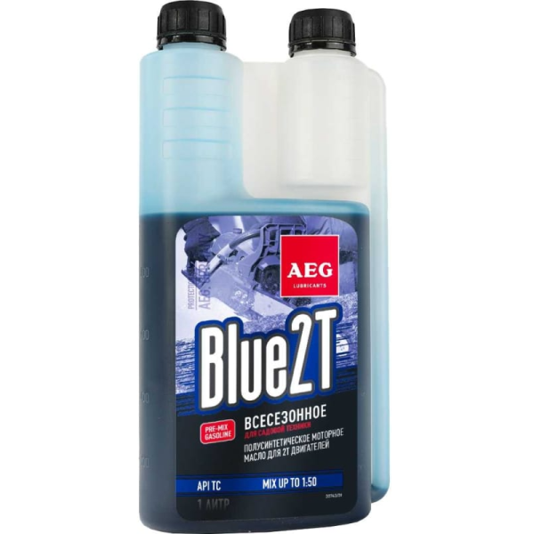 Масло двухтактное AEG Semi Synthetic 2T Motor Oil API TC  дозаторная канистра 1л 30743 