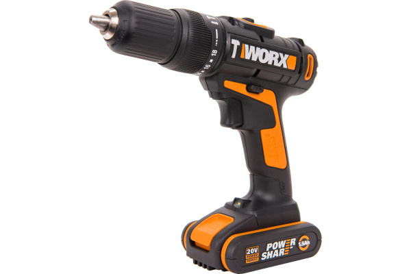 Дрель-шуруповерт ударная аккумуляторная WORX WX371.3, 20В, 40Нм, 1.5Ач x1, кейс в Екатеринбурге