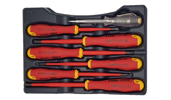Набор отверток диэлектрических Felo SL/PH/PZ Ergonic E-Slim, отвертка тестер напряжения сети в кейсе 41380736 в Екатеринбурге 