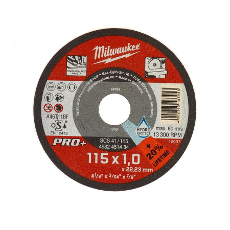 Отрезной диск Milwaukee SCS 41/115х1,5 PRO+ 1шт (заказ кратно 50шт)