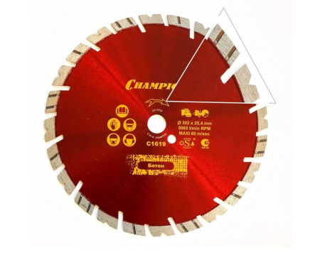 Диск алмазный Champion 300/25,4/14 Fast Gripper (бетон, кирпич, тротуарная плитка) C1619 в Екатеринбурге