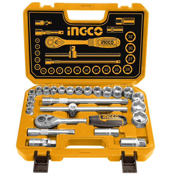 Набор головок с трещоткой 25 предметов INGCO HKTS12251 INDUSTRIAL в Екатеринбурге 