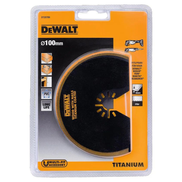 Полотно пильное для мультитул DeWalt DT20709-QZ BiM по металлу 100х23 мм в Екатеринбурге