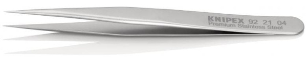 Минипинцет KNIPEX прецизионный, нержавеющая сталь, 90 мм, гладкие прямые игловидные губки, ширина наконечников: 0.15 мм KN-922104 в Екатеринбурге 