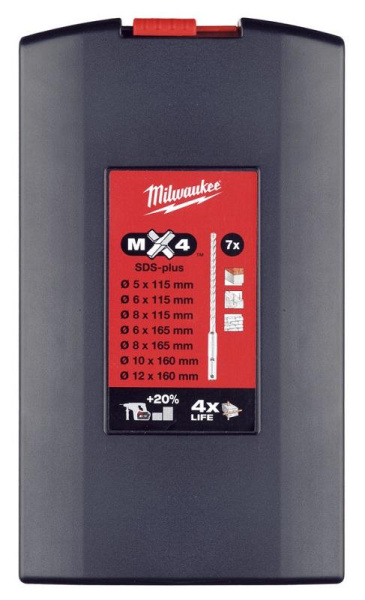 Набор буров Milwaukee SDS+ MX4 (7шт)