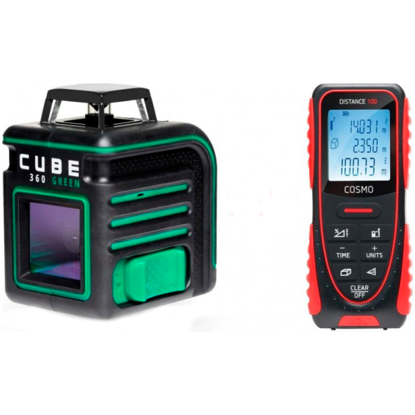 Нивелир лазерный ADA CUBE 360 Green Professional Edition + дальномер Cosmo 100 А00680