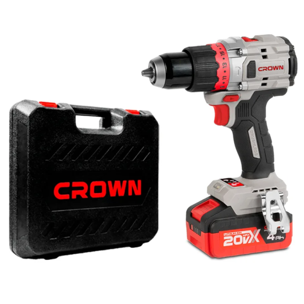 Дрель-шуруповерт аккумуляторная ударная бесщеточная CROWN CT21127HMX-4 BMC в Екатеринбурге