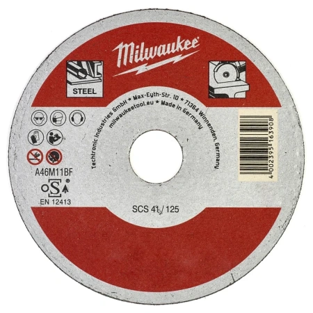 Отрезной диск SCS по металлу Milwaukee  41 / 125x1x22 мм 1шт 4932479578