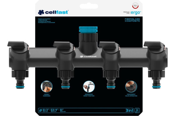 Распределитель 4-х канальный Cellfast  ERGO 53-240 в Екатеринбурге