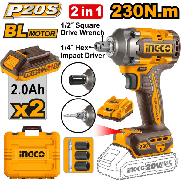 Аккумуляторный ударный гайковерт INGCO CIWLI20236 в Екатеринбурге