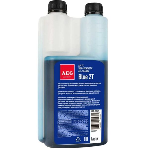 Масло двухтактное AEG Semi Synthetic 2T Motor Oil API TC  дозаторная канистра 1л 30743  в Екатеринбурге