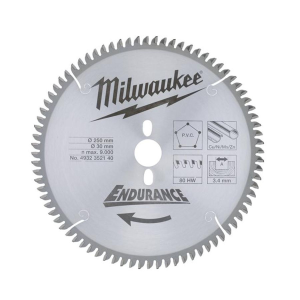 Пильный диск Milwaukee 250/30 Z80
