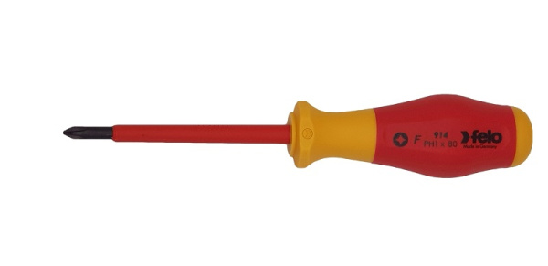Отвертка диэлектрическая крестовая Felo PH1х80 91410290