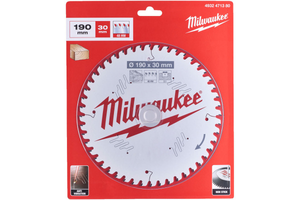 Пильный диск Milwaukee по дереву 190х30х2,1 Z48 4932471380