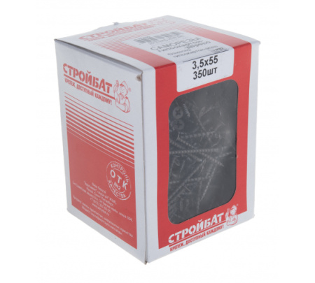Саморез по дереву круп.рез. СТРОЙБАТ 3,5x55мм. коробка 350шт. 062390 в Екатеринбурге