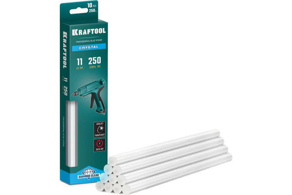 Стержни клеевые Kraftool d.11мм. 150мм. кристально прозрачные 10шт.  06846-10 в Екатеринбурге