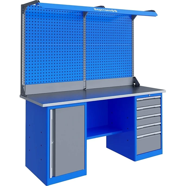 Верстак металлический с двумя тумбами c подсветкой ВЕРСТАКОФФ TNC 181.57.2-2F  125313