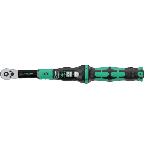 Ключ динамометрический регулируемый WERA Click-Torque Lock A 5 R/L 1/4" квадрат, 2.5-25 Нм ±4%, 299 мм, WE-075693 в Екатеринбурге 