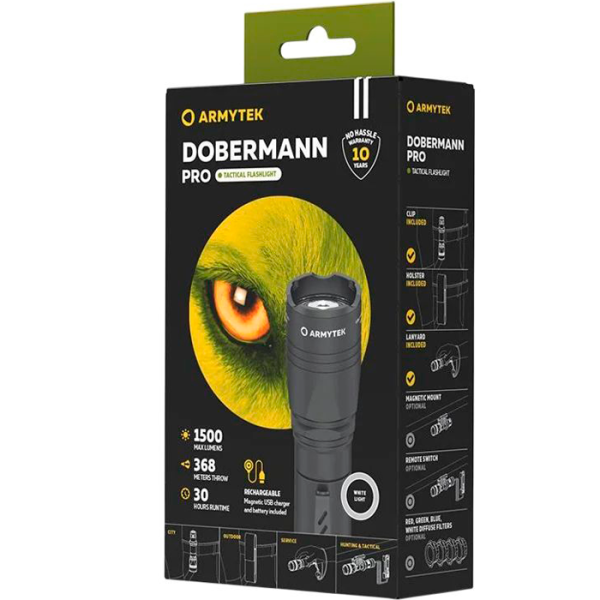 Фонарь Armytek Dobermann Pro Magnet USB Белый F07501C в Екатеринбурге