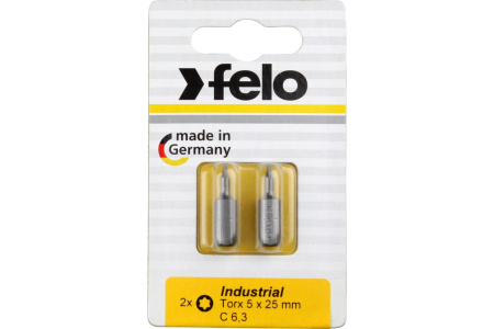 Бита Felo шестигранная серия Industrial TX5X25 2шт.  02605036 в Екатеринбурге