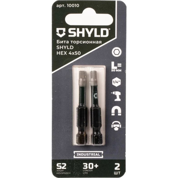 Бита SHYLD торсионная HEX 4x50 (2шт.)  10010 в Екатеринбурге