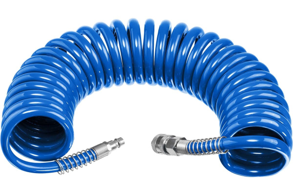 Шланг пневматический спиральный  ЗУБР 8х12мм. 10метров.  6472-10