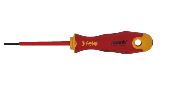 Отвертка диэлектрическая Felo Ergonic плоская шлицевая 2,5X0,4X75 41302590