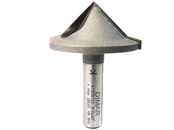 Фреза по гипсокартону 8 мм паз 90 гр под впитывающий клей D35 DIMAR 51209755