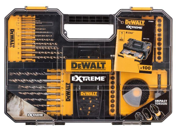 Набор сверел и бит DeWalt EXTREME 100 предметов DT70620T