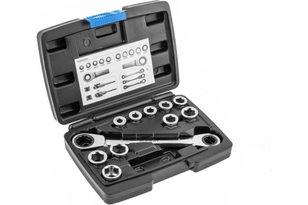 Ключ накидной с трещоткой HOEGERT 11пр.  HT1R490 в Екатеринбурге 