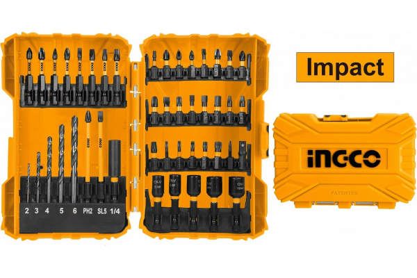 Набор ударных бит, головок ,сверл  INGCO INDUSTRIAL 45 шт AKDL24502
