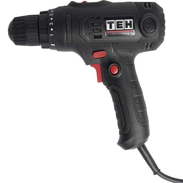Сетевой двухскорострой шуруповерт TEH TD1004S Двухскоростной шуруповерт, мощность 400 Ватт. Самозажимной
