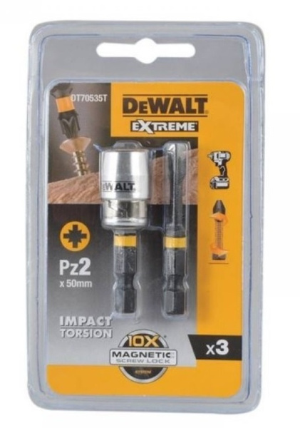 Бита DeWalt FLEXTORQ PZ2 50 мм c магнитным держателем  DT70535T-QZ