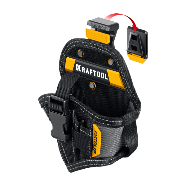 Сумка поясная 5 карманов KRAFTOOL KH-5C +кобура для шуруповерта 38770
