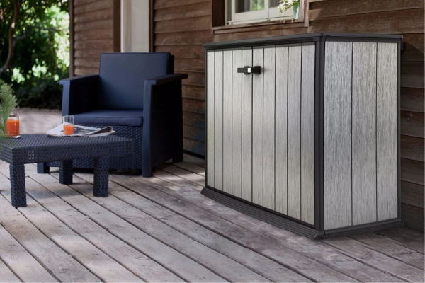 Шкаф уличный из ПВХ "Keter" Патио 1000L серый 139,5x77x120см 37кг  17204254 в Екатеринбурге