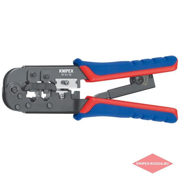 Инструмент для опресовки кабельных наконечников "KNIPEX" (6-ти,8-ми полюсный)  KN-975110