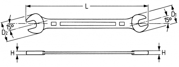 Рожковый гаечный ключ HEYTEC 13х17мм HE-50800131780 в Екатеринбурге 