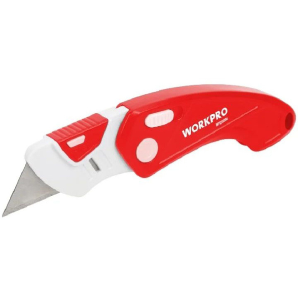 Нож складной МИНИ WORKPRO пластиковый (быстросменное, SK5, трапеция), WP211004 в Екатеринбурге 