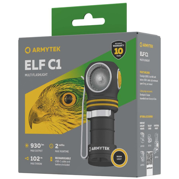 Фонарь 5 в 1 Armytek Elf C1 USB-C Белый  F05003C в Екатеринбурге