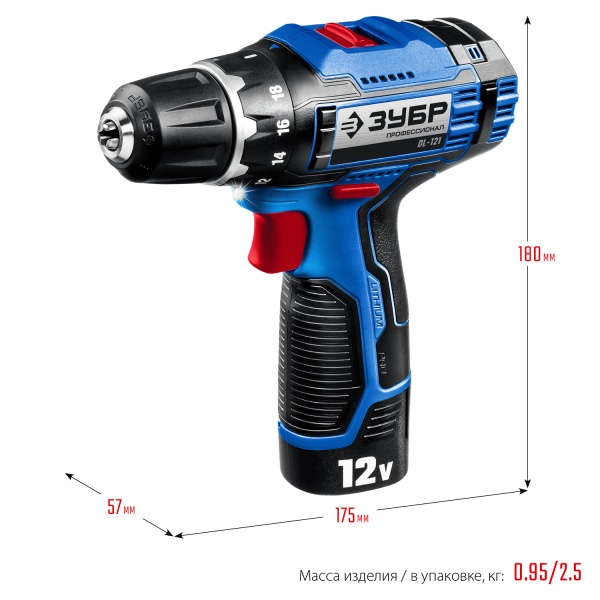 Дрель-шуруповерт аккумуляторный ЗУБР DL-121-22F в Екатеринбурге