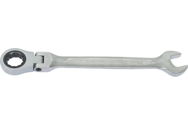 Ключ комбинированный HOEGERT  шарнирный с трещоткой 17 мм, 72T, сталь CrV HT1R057 в Екатеринбурге 