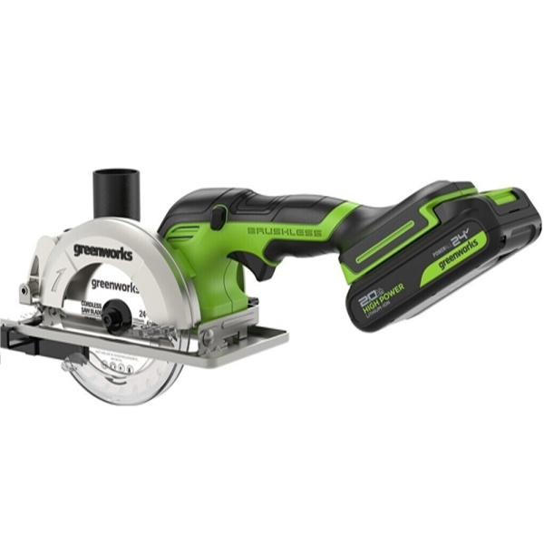 Дисковая аккумуляторная мини пила Greenworks G24MCS