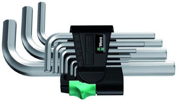 Набор Г-образных ключей Wera 950/9 SM N, хромированных, 9 пр., 1.5/2/2.5/3/4/5/6/8/10 мм WE-021406 в Екатеринбурге 