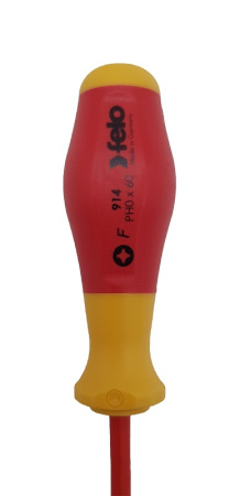 Отвертка диэлектрическая крестовая Felo PH0х60 91400190 в Екатеринбурге 