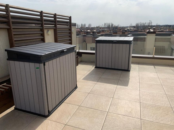 Шкаф уличный из ПВХ "Keter" Элита 1150L серый 141x82x123.5см 37кг  17206448 в Екатеринбурге