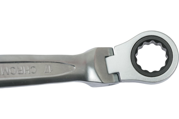 Ключ комбинированный HOEGERT  шарнирный с трещоткой 17 мм, 72T, сталь CrV HT1R057 в Екатеринбурге 