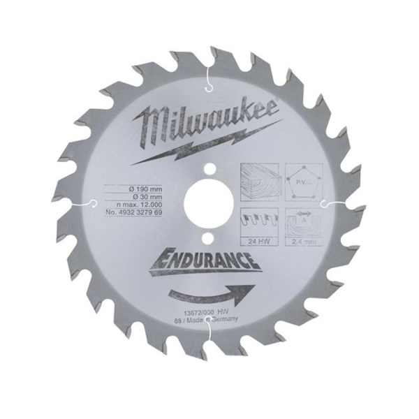 Пильный диск Milwaukee 190/30 Z24