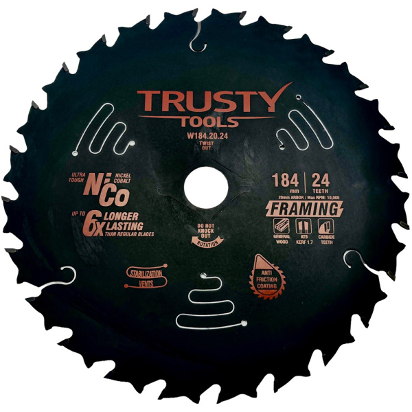 Диск пильный по по дереву TRUSTY 184х20 24T  W184.20.24