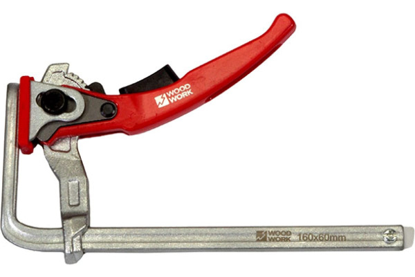 Струбцина кованая Woodwork F-тип 160x60 мм  c рычажной рукояткой для установки в Т-паз   RTC-1660 в Екатеринбурге 