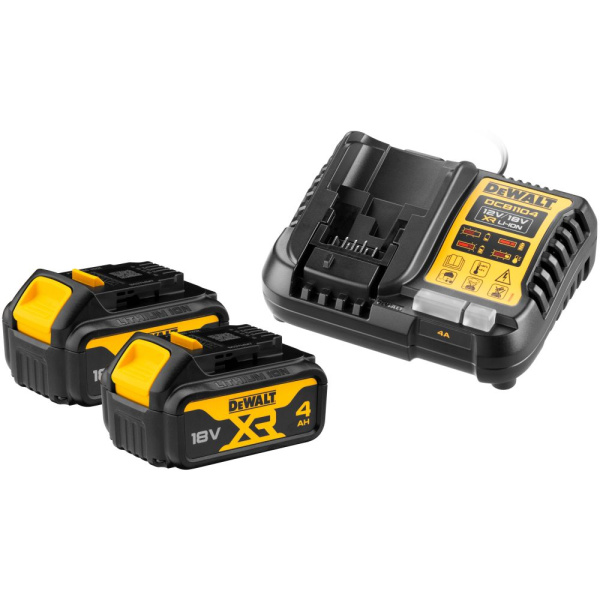 Набор DeWalt 2 АКБ DCB182, Li-Ion, 18 В 4Ач и зарядное устройство DCB1104 DCB1104M2-QW в Екатеринбурге